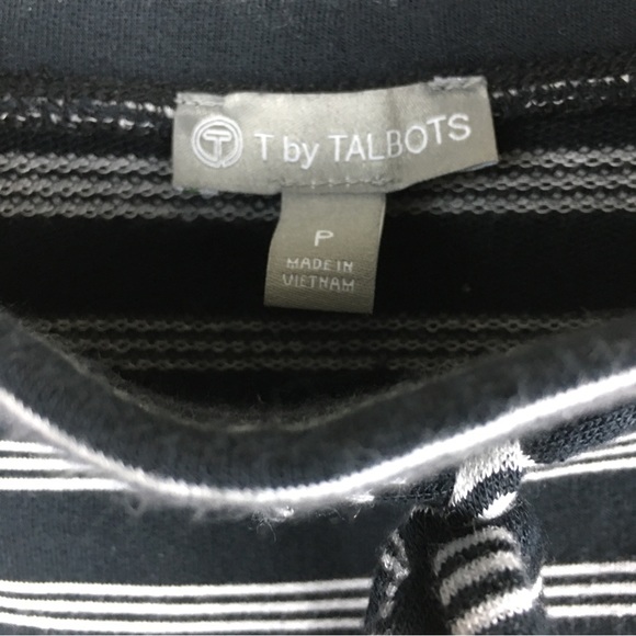 Talbots T by Talbots Women's Black/White Stripe Midi Skirt Size P - Picture 2 of 8